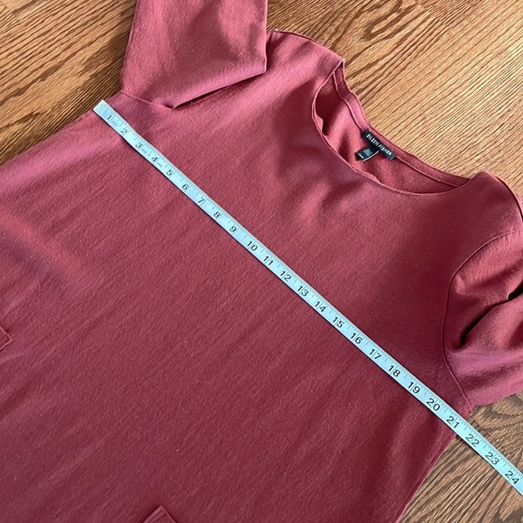 Eileen Fisher soft wool boxy relaxed fit tunic top scoop neck pockets long slv M - Picture 12 of 16